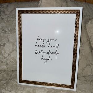 Gold and White Framed Inspirational Quote